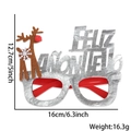 Silberne Spanische Feliz Año Nuevo Weihnachtsbrille mit Rentier- und Schneeflockendekor - Silber Rentier Spanischer Stil