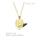Goldene Edelstahlhalskette mit hohlem Double Happiness Hochzeitsanhänger Motiv - Goldene Halskette (LN1102)