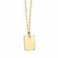 Collana minimalista con pendente quadrato placcato oro 18K e incisione Good Luck - Oro