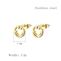 Boucles d'oreilles puces smiley minimalistes en acier inoxydable plaqué or 18 carats - Boucles d'oreilles clous / Or