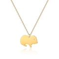 Minimalistische goldene Meerschweinchen Halskette mit poliertem Edelstahl Anhänger für Damen - Meerschweinchen-Stil (LN1601 Gold)