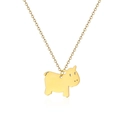 Minimalistische goldene Nilpferd-Halskette aus Edelstahl mit süßem Cartoon-Design - Nilpferd-Stil (LN1603 Gold)