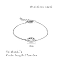 Bracelet en acier inoxydable argenté avec pendentif visage souriant évidé de 11mm - Bracelet / Argent