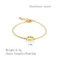 Bracelet en acier inoxydable plaqué or 18 carats avec pendentif smiley évidé - Bracelet / Or