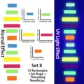 Neon rectangular felt banner party decoration glowing under blacklight and normal light - Neon Rectangle Style