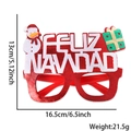 Red Christmas party glasses featuring Feliz Navidad text with snowman and gift box - Snowman Gift Box Spanish Style