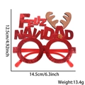 Red Feliz Navidad glitter glasses with reindeer antlers and pompom for Christmas party - Red Antlers Spanish Style
