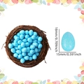 Blue glitter foam Easter egg 18x15mm in a natural woven bird nest decoration - Blue Glitter (1.5*1.8cm) / Approx. 50pcs/pack