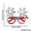 Christmas snowman glasses frame with silver snowflakes and green holly leaf decoration - Silver Hollow Snowflake