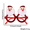 Christmas party glasses frame with 3D Santa Claus decor and dimensions annotation - Dual Santa Claus