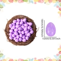 Set di uova di Pasqua viola glitterate in un nido decorativo per decorazioni primaverili - 1.5x1.8cm (Confezione da 50) / Viola
