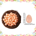 Mini oranje-roze glitter schuim paaseieren in vogelnest voor feestelijke decoratie - 1.5x1.8cm / 50 Stuks / Metallic oranje