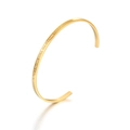 Bracciale rigido minimalista in acciaio al titanio dorato con citazione motivazionale - Oro