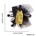 Pince à cheveux pour animaux Nouvel An, bouteille champagne noir et or et mesh - Taille unique / Bouteille de vin gobelet