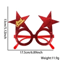 Sparkly red star-shaped Christmas glasses frame with golden Merry Christmas text detail - Red Star