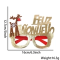 Spanish Feliz Año Nuevo New Year glasses with gold glitter frame and reindeer decor - Gold Reindeer Spanish Style