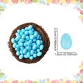 Mini lichtblauwe gespikkelde foam paaseieren van 2,5 cm x 1,8 cm voor DIY decoratie - 1.8x2.5cm / 50 Stuks / Blauw Goud