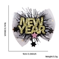 Pince à cheveux de Nouvel An pour animaux avec texte pailleté doré et décorations - Taille unique / Lettres NEW YEAR