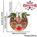 Wooden LED Christmas sign with reindeer design, burlap bow, and greenery decoration - Large Reindeer Bow Style (Light-up)