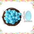 Blauwe glitter paaseieren in vogelnestje voor decoratie van lentefeesten en DIY - 2x3cm / 50 Stuks / Blauw Goud