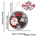 28cm LED Christmas hanging wooden sign with Santa Claus and HO HO design - HO Santa Snowflake Style (Light-up)