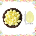 Paasvogelnest met gele glitterschuimeieren van 4 cm bij 3 cm grootte - 3x4cm / 50 Stuks / Goud