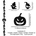Halloween black felt banner set with pumpkin, skull, and ghost hanging decorations - Black Ghost & Skeleton String