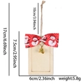 Christmas DIY wooden tag with red bow, golden bell, and twine hanging rope detail - Santa Snowman Red Bow (Rectangular) / Message Plaque Pendant