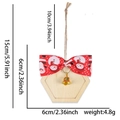 Christmas snowman bow pendant with wooden plate and bell, size 15cm for tree decor - Santa Snowman Red Bow (Hexagonal) / Message Plaque Pendant