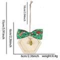 Christmas wooden hex tag with green bow and bell pendant, dimensions 15x6 cm - Christmas Elements Green Bow (Hexagon) / Message Plaque Pendant
