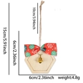 DIY Christmas wood hexagon pendant with red green snowflake bow and golden bell decoration - Snowflake Bow (Hexagon) / Message Plaque Pendant