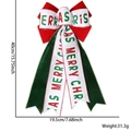 Fiocco di Natale in velluto con bordo dorato e stampa Merry Christmas, decoro 40 cm - Fiocco Bianco in Velluto Rosso Verde con Lettere