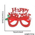 Lunettes rouges brillantes Happy New Year avec décorations festives et largeur 16cm - Taille unique / Rouge