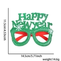 Monture de lunettes Happy New Year à paillettes vertes avec branches rouges - Taille unique / Vert
