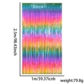 Regenbogen-Folienvorhang als Partyhintergrund mit den Maßen 2,5m Höhe und 1m Breite - 2.5M Regenbogen Verlauf Fransenvorhang