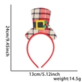 Detailed dimensions of the red plaid Christmas top hat headband with weight information - Christmas Top Hat Headband (Christmas Top Hat Headband) / Scottish Plaid Hat Style