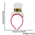 Christmas mini top hat headband detail with dimensions 24x13cm and silver sequins - Christmas Top Hat Headband (Christmas Top Hat Headband) / Bright Silver Silk Hat Style