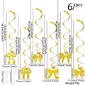 Set of 6 gold glitter bow party swirl decorations for birthday and wedding backdrops - Bowknot Style / Set of 6 / Gold