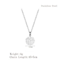Collana in acciaio inox argento con pendente Fu traforato 12mm e catena regolabile - Collana Argentata (LN1029)