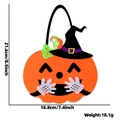 Halloween pumpkin candy bag with orange felt wizard hat design and white little hands - Both Hands Laughing Pumpkin Bag
