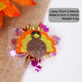 Thanksgiving turkey hair clip with glitter sequins and mesh, size 10cm x 8.5cm - Thanksgiving Turkey Style E