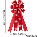 Rote Weihnachtsschleife mit weißen Wellenkanten und Elchmuster, 55.5 cm hoch - Schneeflocke Rentier Streifen Schleife