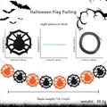 Halloween felt spider bunting set in black and orange for festive party decoration - Black Orange Spider Banner / 8Pcs Set