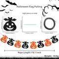Halloween pumpkin felt banner set with 8 orange and black pieces including 3m rope - Black Orange Pumpkin Banner / 8Pcs Set