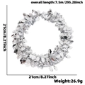 Ghirlanda di agrifoglio metallico argento da 7,5m per decorazioni festive di Natale - Foglia di Bacca Argento