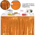 Oranje metalen franje tafelrok voor Halloween decoratie, lengte 2,8 meter - Oranje brede tafelrok