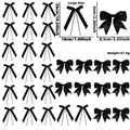 30-piece black satin ribbon bows set in two sizes with adhesive pads for DIY crafts - Black Series Bows / Black