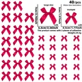 Set di 40 mini fiocchi in raso rosa fucsia in due misure per decorazioni feste e fai da te - Confezione da 40 / Rosa Rossa