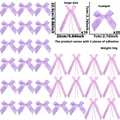 Set de 30 lazos de satén morados para manualidades DIY y decoraciones de cumpleaños - Estilo B / Pack de 30 / Púrpura