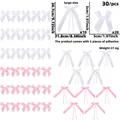Set di 30 Fiocchi Rosa e Bianchi in Poliestere per Decorazioni Fai da Te Grandi e Piccoli - Set da 30 / Misto Rosa e Bianco
